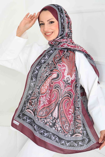 Etnika Soul Serisi Pamuk Şal - 27856-BORDO 