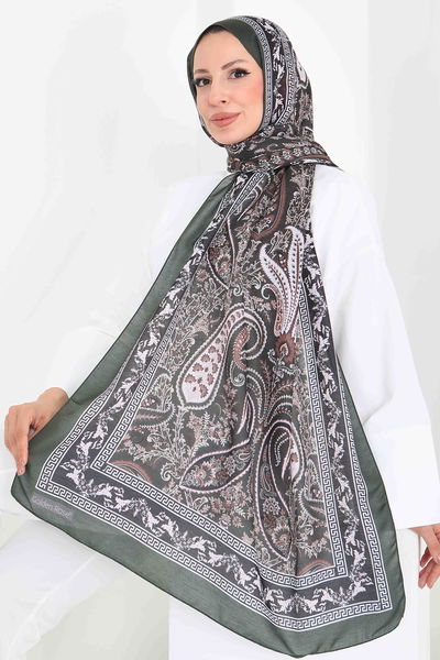 Etnika Soul Serisi Pamuk Şal - 27856-HAKI 