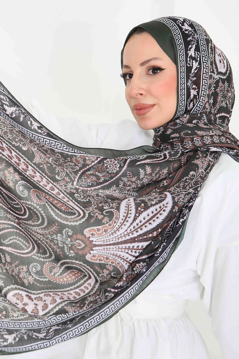Etnika Soul Serisi Pamuk Şal - 27856-HAKI - TOFİSA