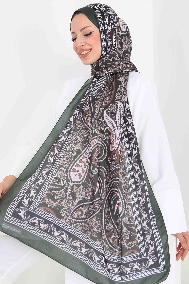 Etnika Soul Serisi Pamuk Şal - 27856-HAKI - TOFİSA