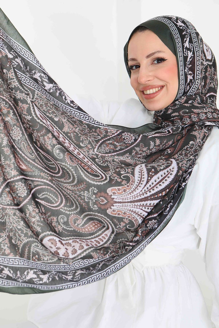 Etnika Soul Serisi Pamuk Şal - 27856-HAKI - TOFİSA