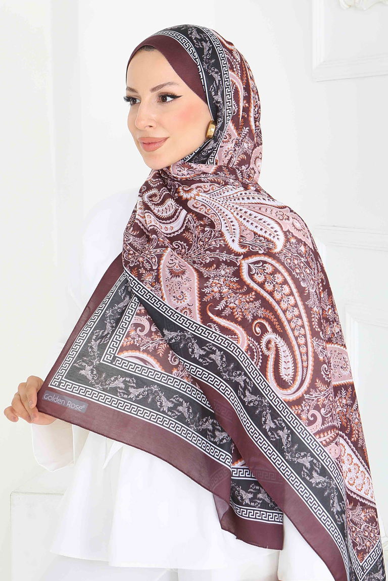 Etnika Soul Serisi Pamuk Şal - 27856-KAHVE - TOFİSA