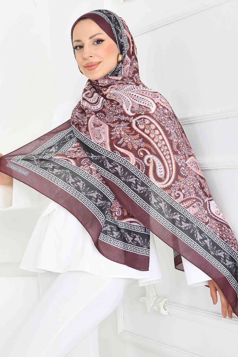 Etnika Soul Serisi Pamuk Şal - 27856-KAHVE - TOFİSA