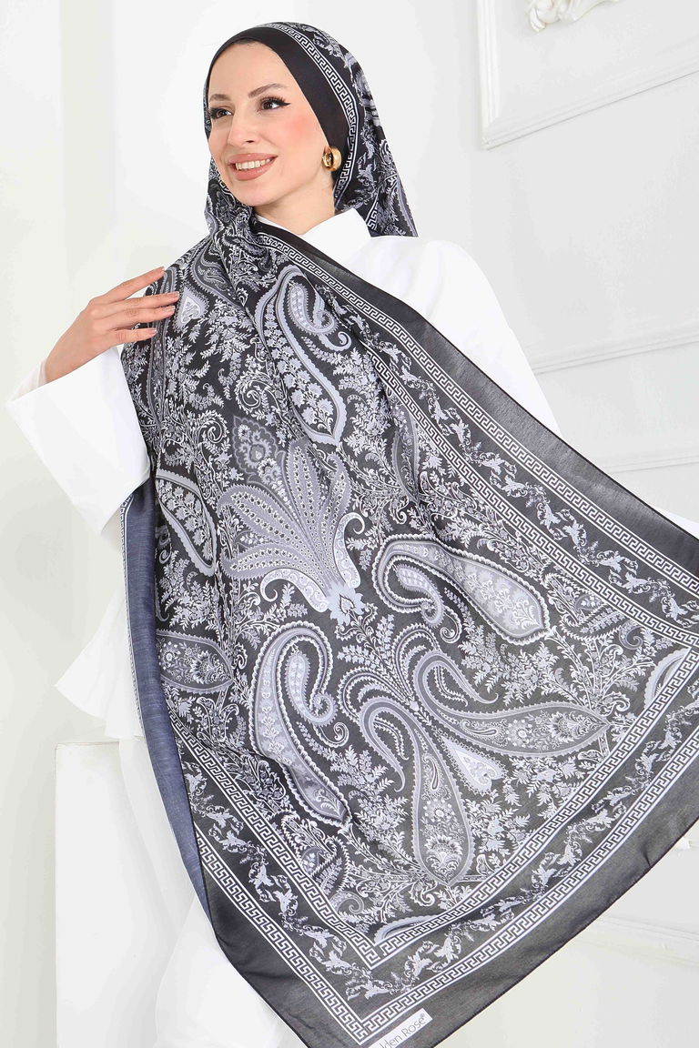 Etnika Soul Serisi Pamuk Şal - 27856-SIYAH - TOFİSA