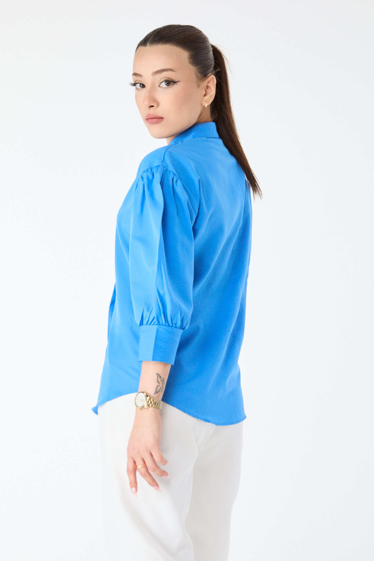 Fakir Kol Gömlek - 24376-MAVI - 24