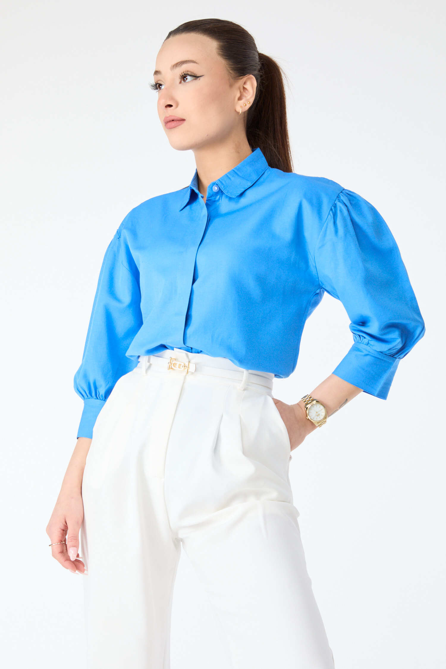 Fakir Kol Gömlek - 24376-MAVI - 14