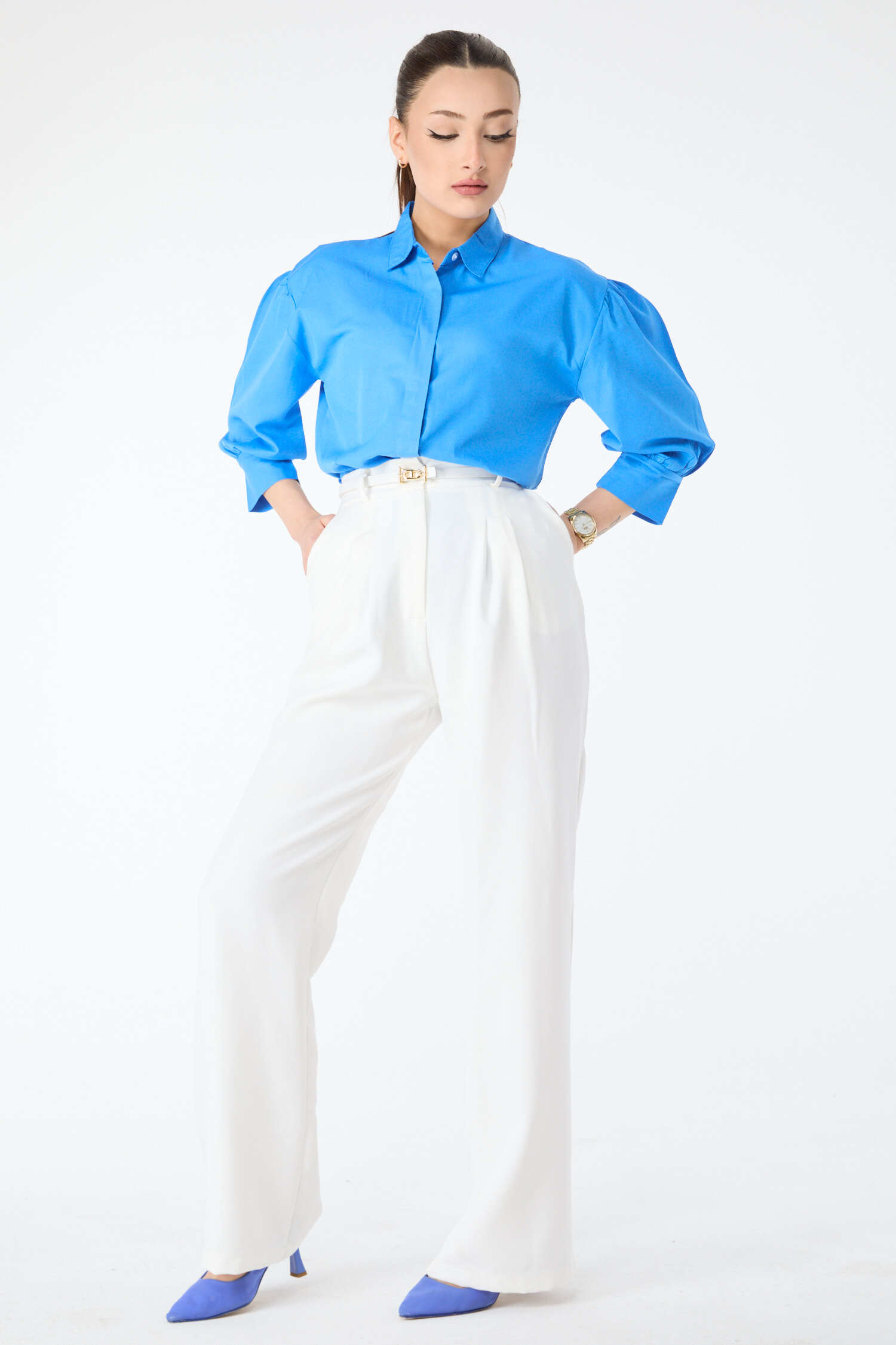 Fakir Kol Gömlek - 24376-MAVI - 12