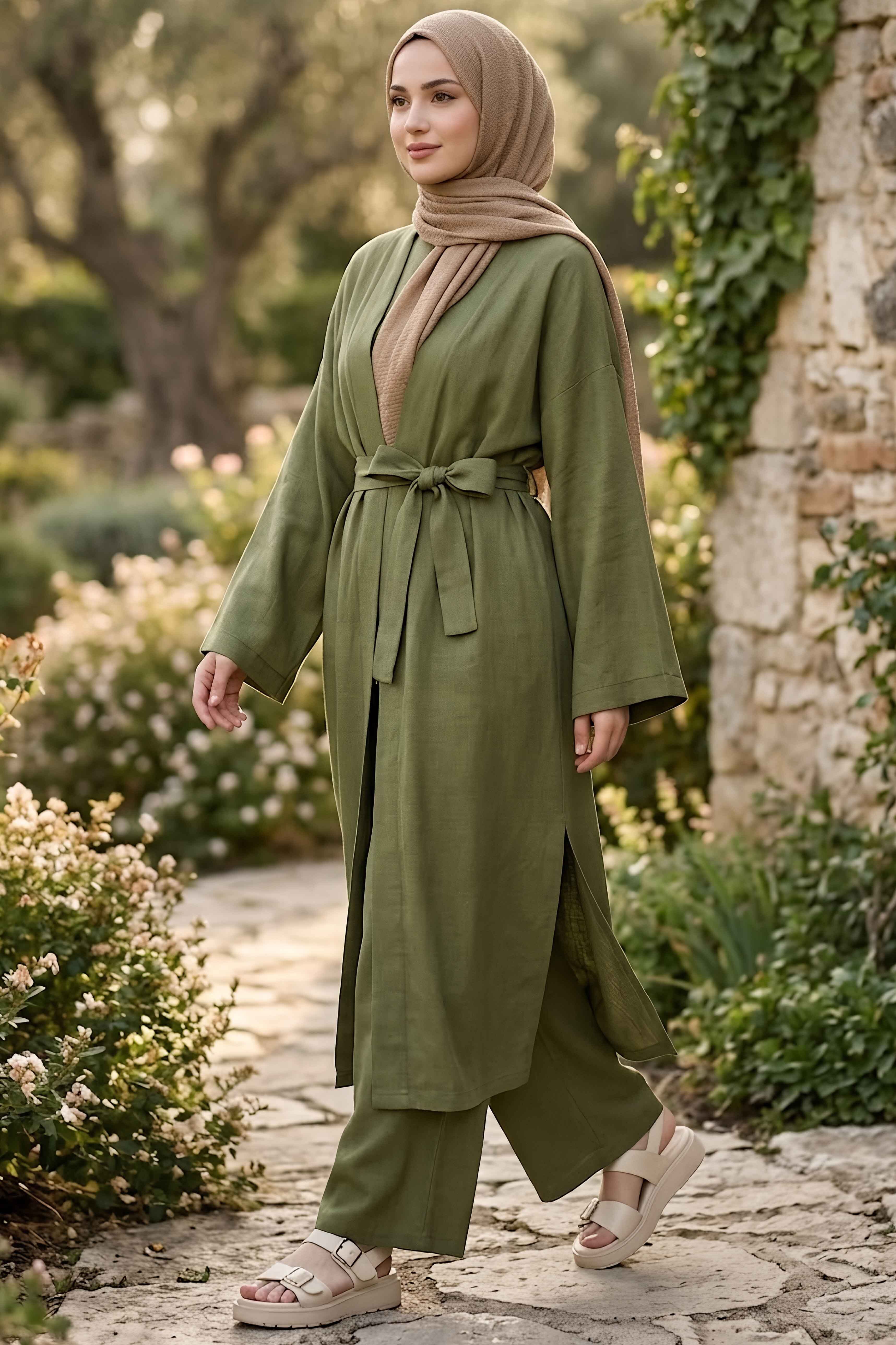 Ferace Pantolon İkili Takım Haki - 1346-HAKI - 1