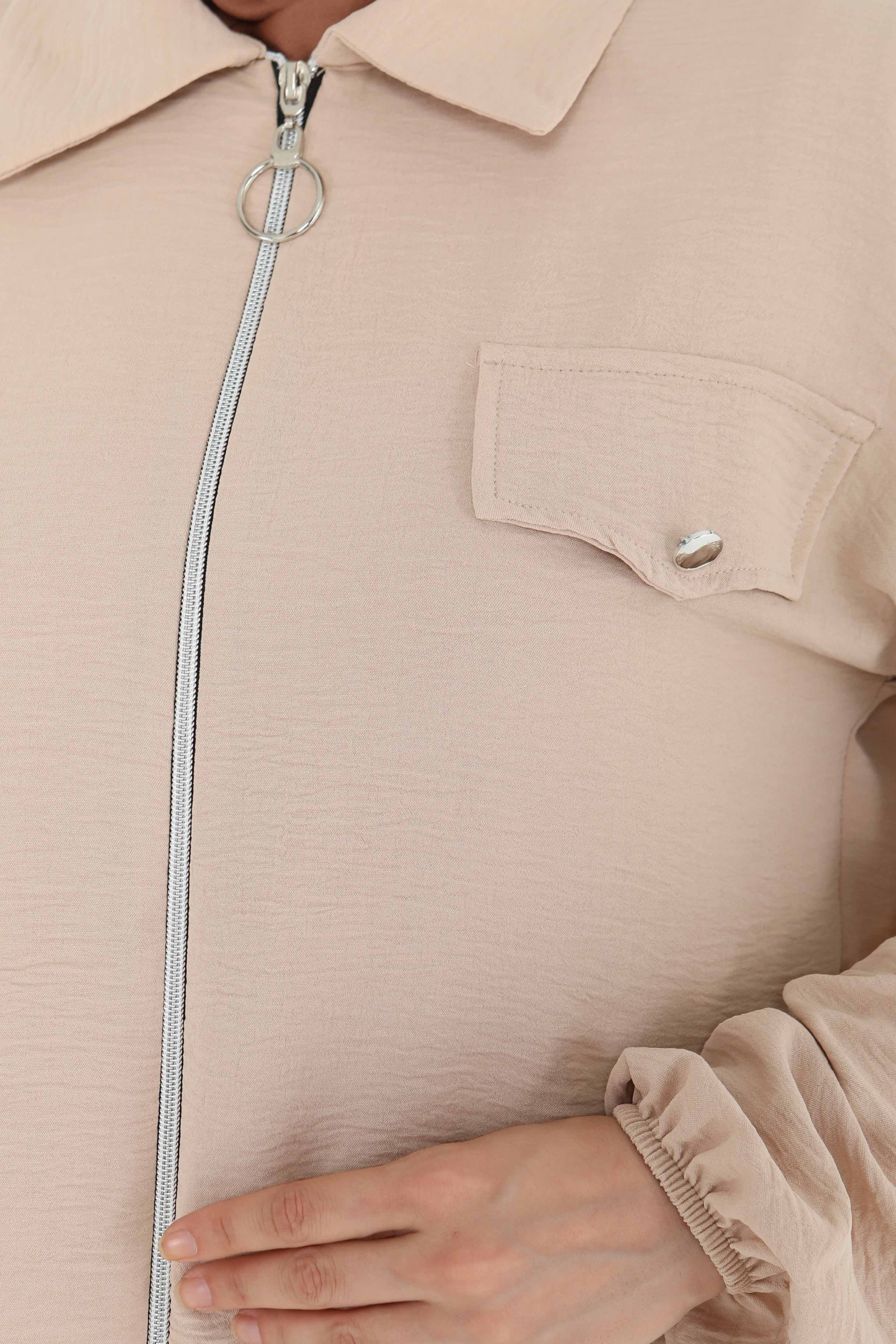 Fermuar Detay Elbise Takım - 27178 - 5