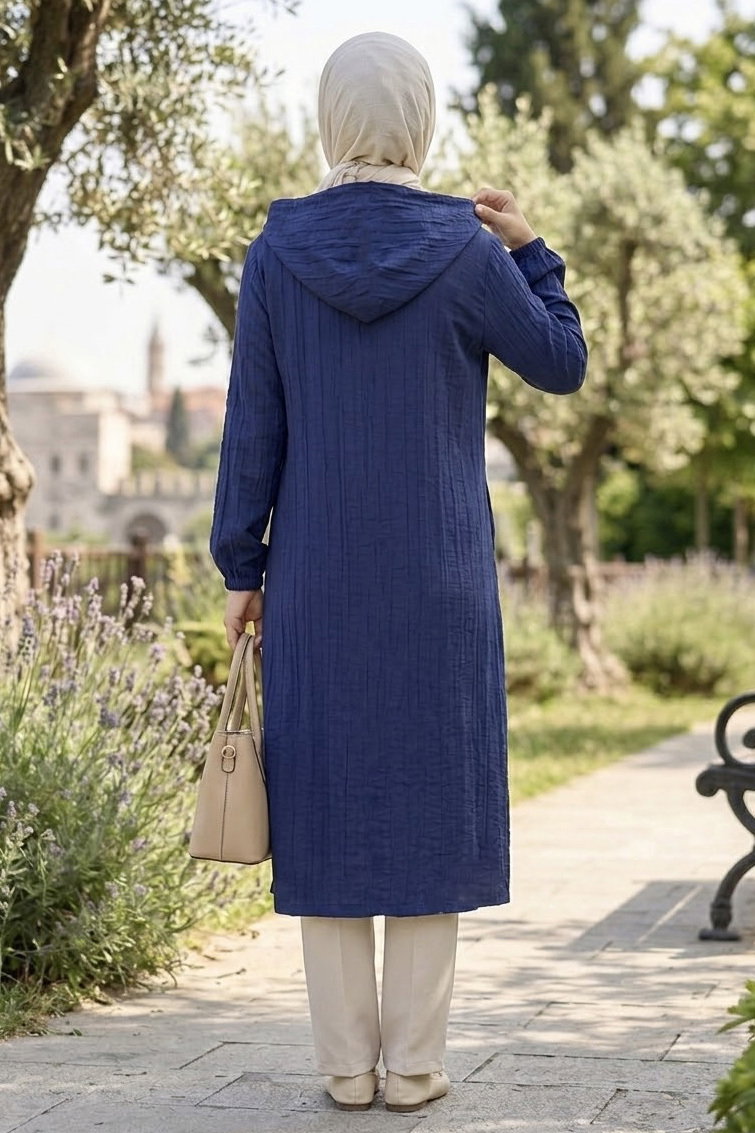 Fermuarlı Cepli Kap Lacivert - 28480-LACIVERT - 3