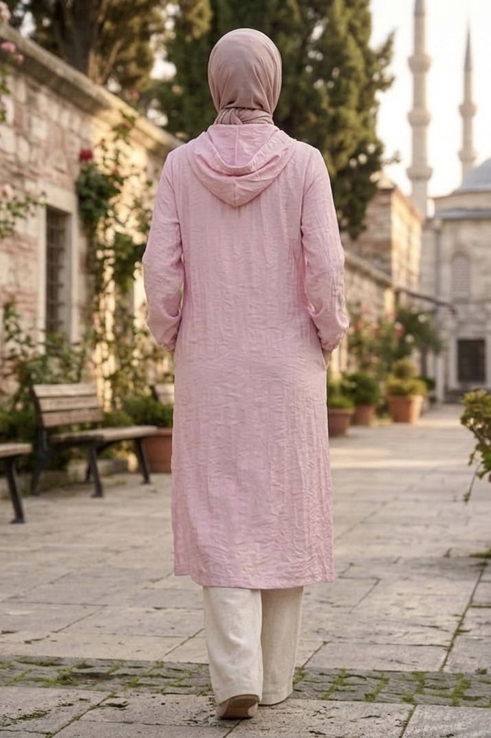 Fermuarlı Cepli Kap Pembe - 28480-PEMBE - 4