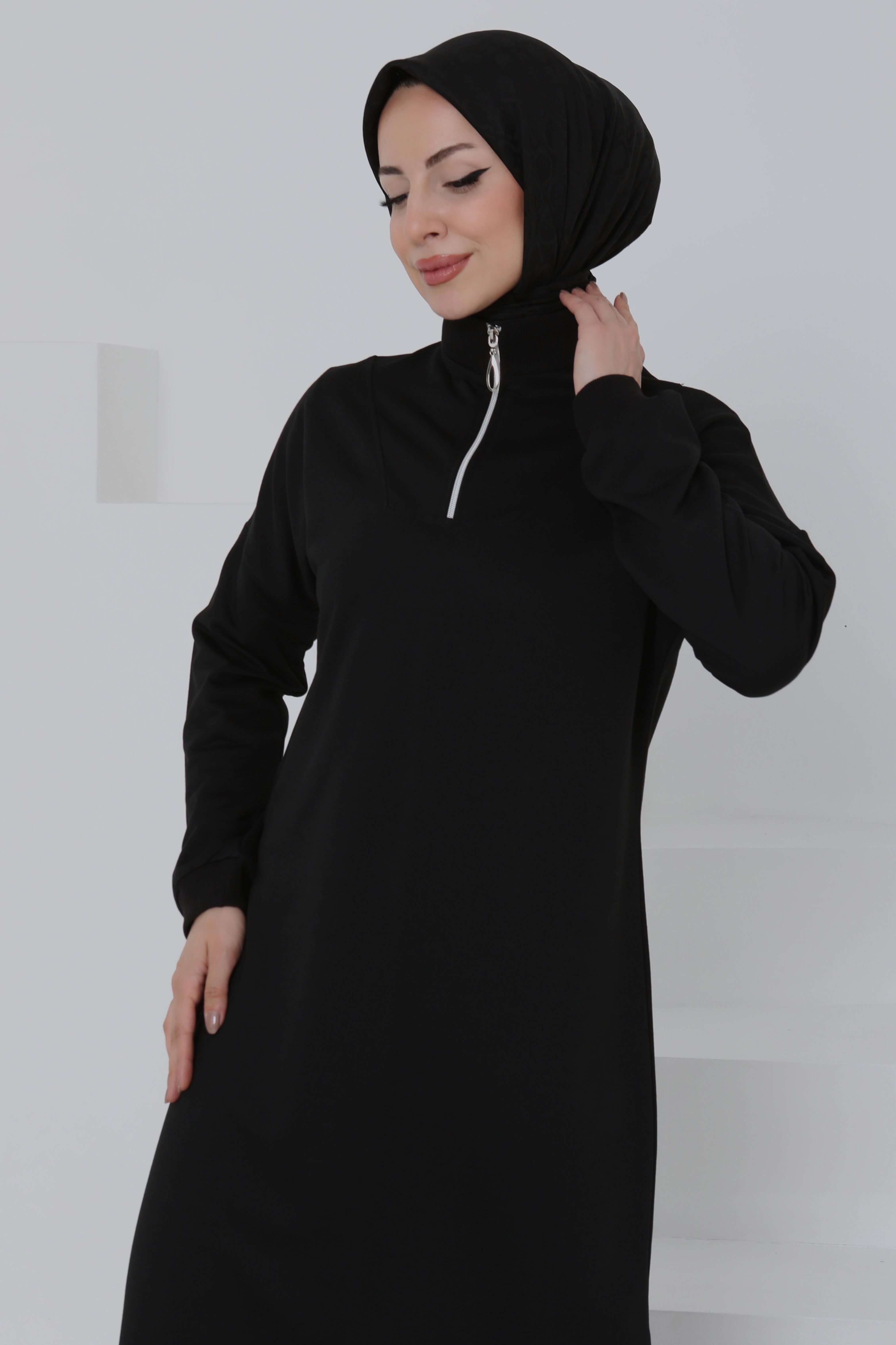 Fermuarlı Elbise - 27046 - 2