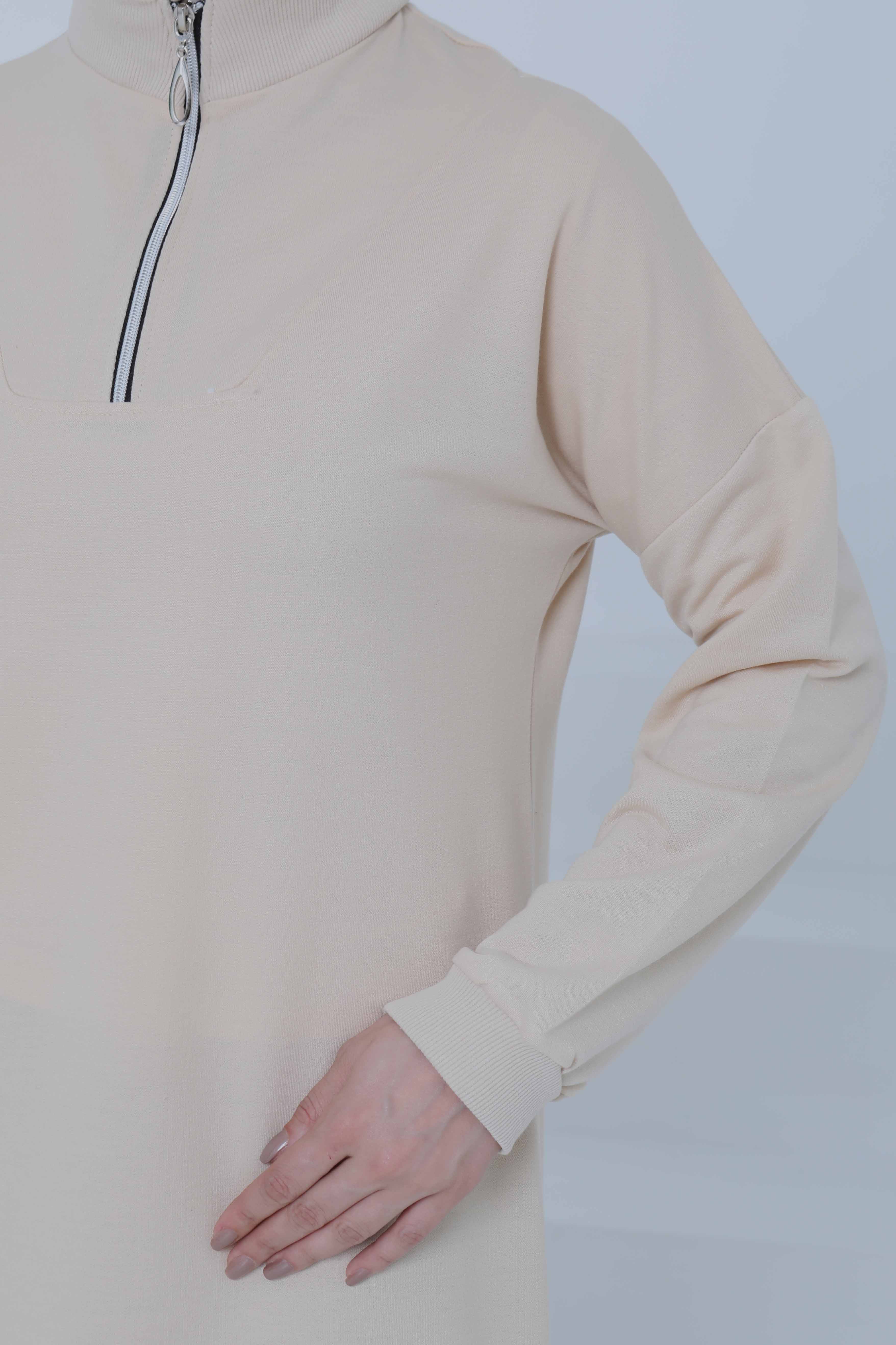 Fermuarlı Elbise Taş - 27046 - 7