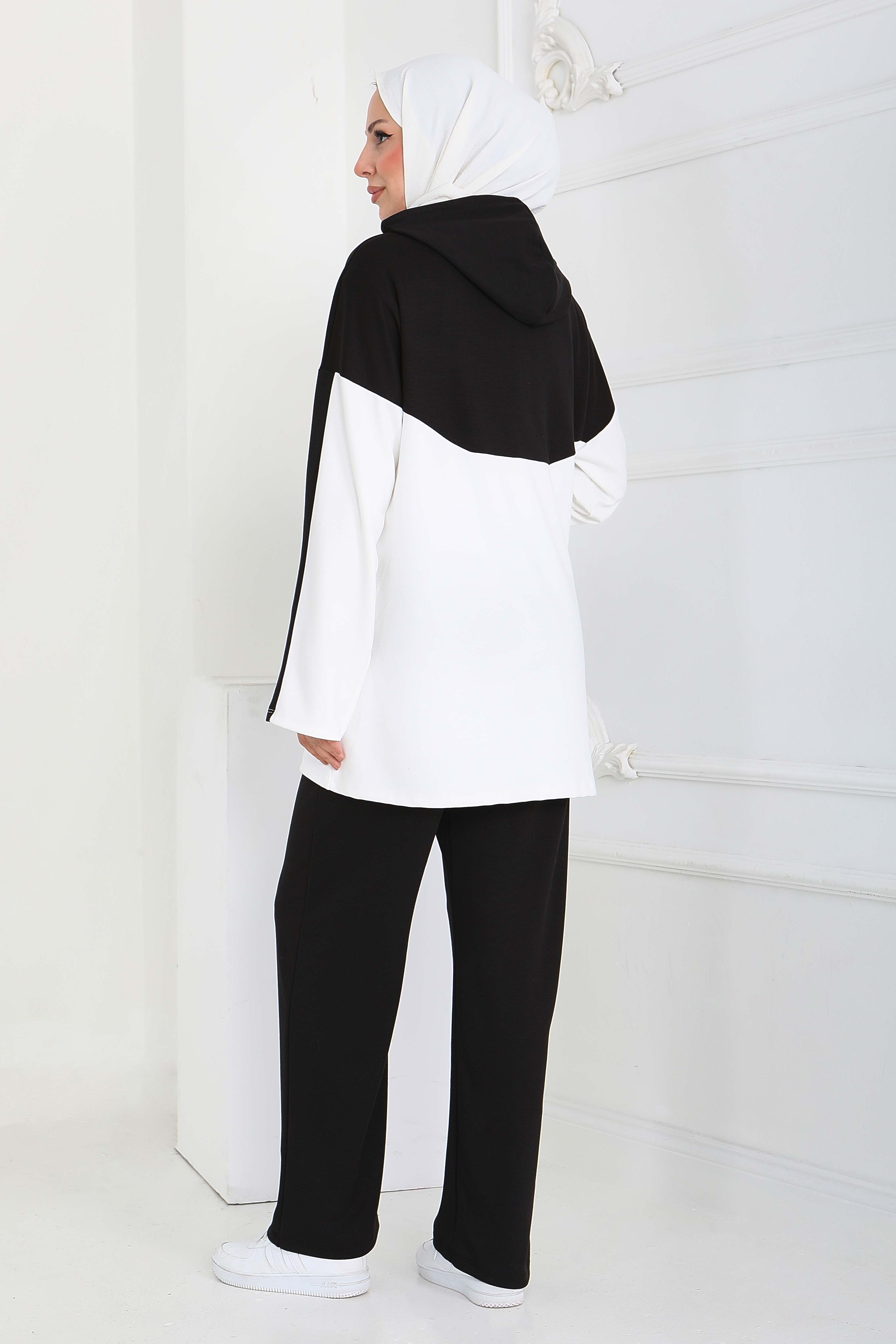 Fermuarlı Garnili Modal İkili Takım - 27862-SIYAH - 4