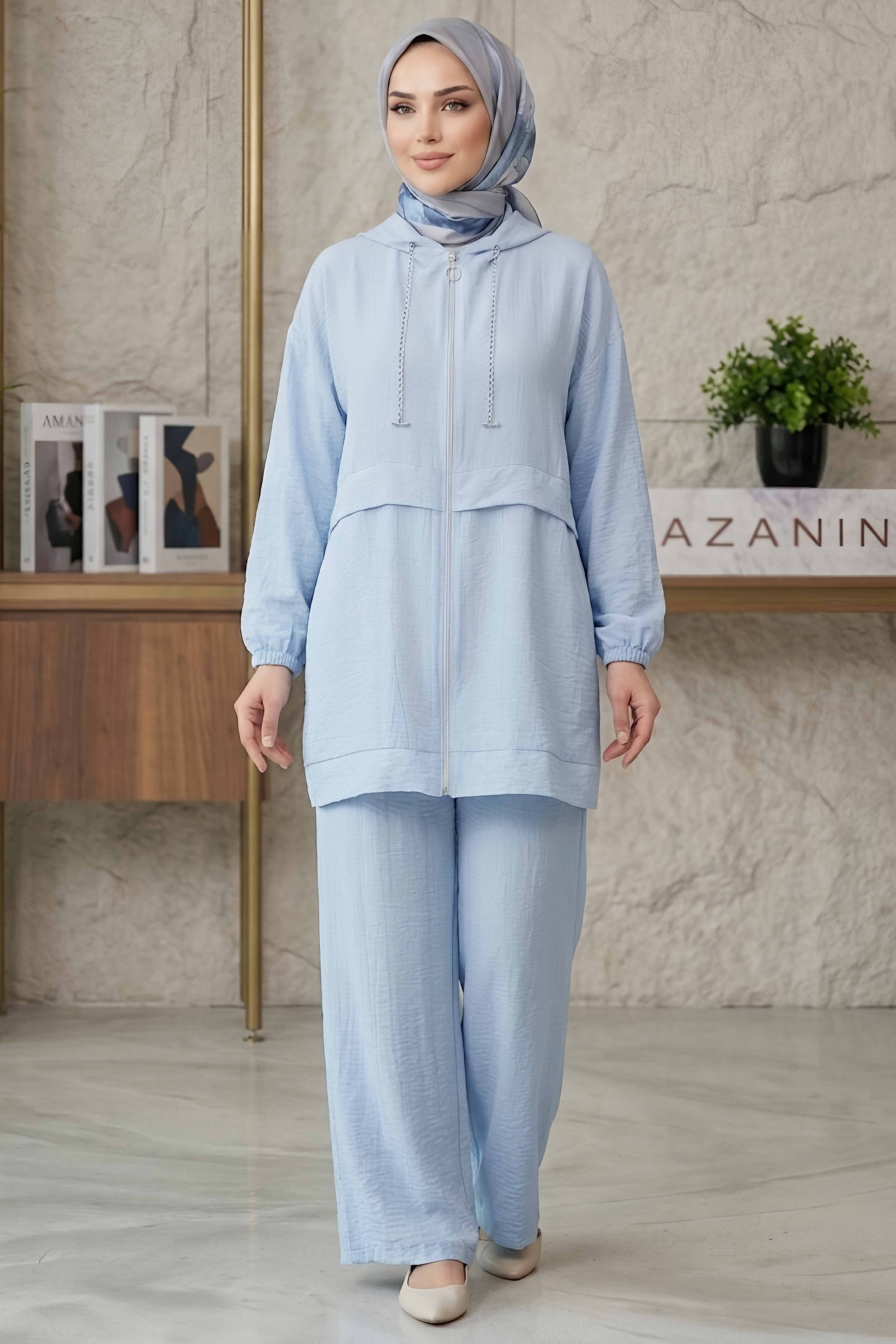 Fermuarlı İkili Takım Bebe Mavi - 28780-BEBE-MAVI - 1