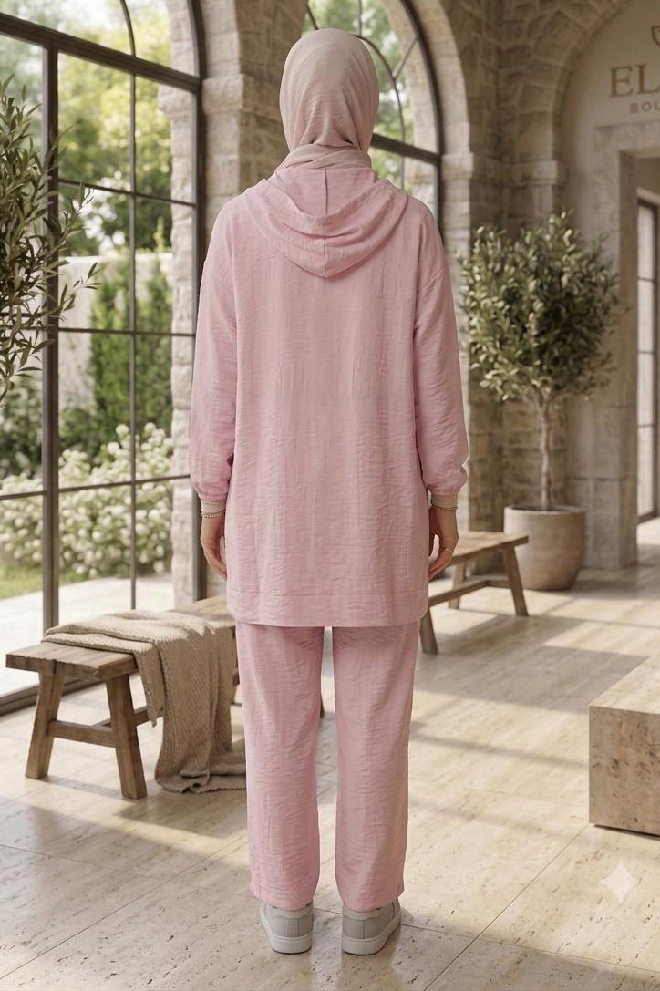 Fermuarlı İkili Takım Pembe - 28780-PEMBE - 3