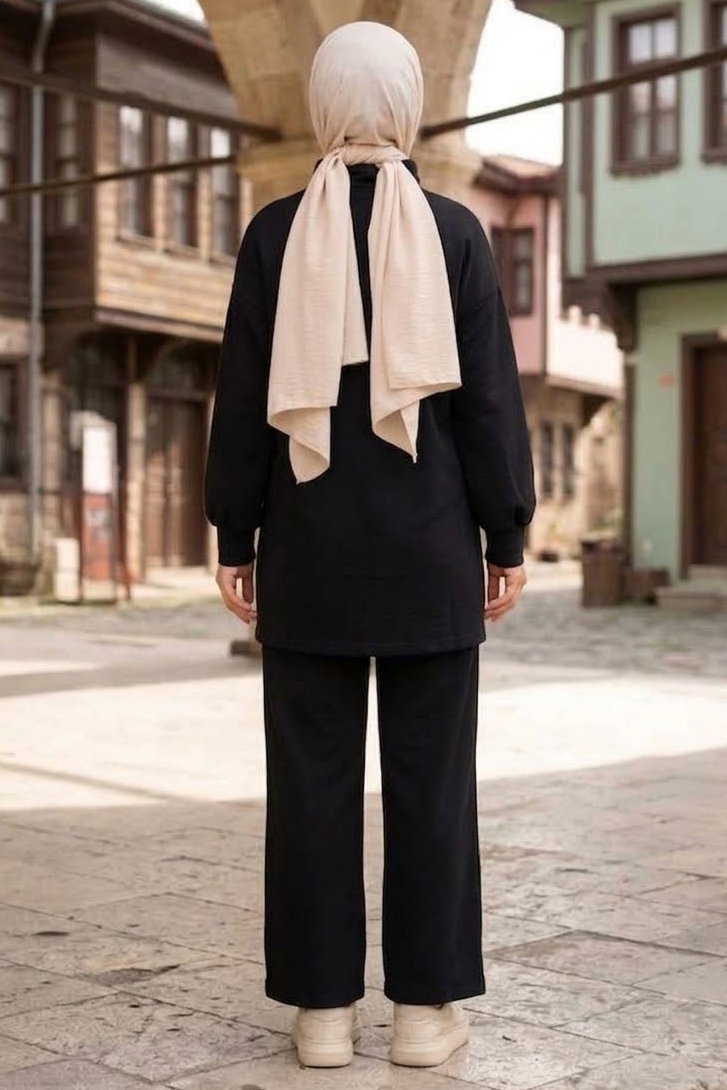 Fermuarlı Oysh Modal Takım Siyah - 28920-SIYAH - 3