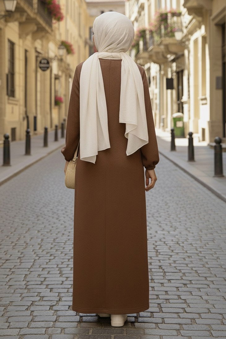 Fermuarlı Triko Ferace - 27989-TABA - TOFİSA