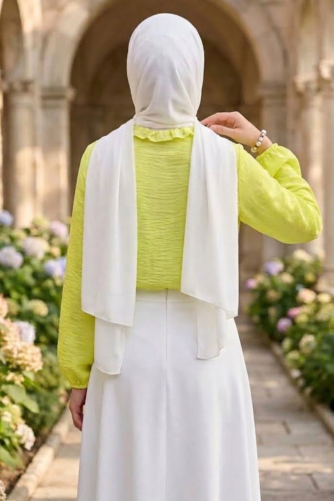 Fırfır Detaylı Bluz Sari - 28917-SARI - 4