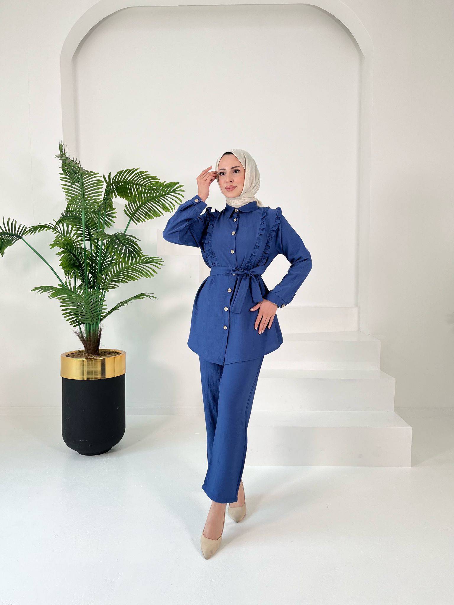 Fırfır Detaylı İkili Takım - 27003 - 1