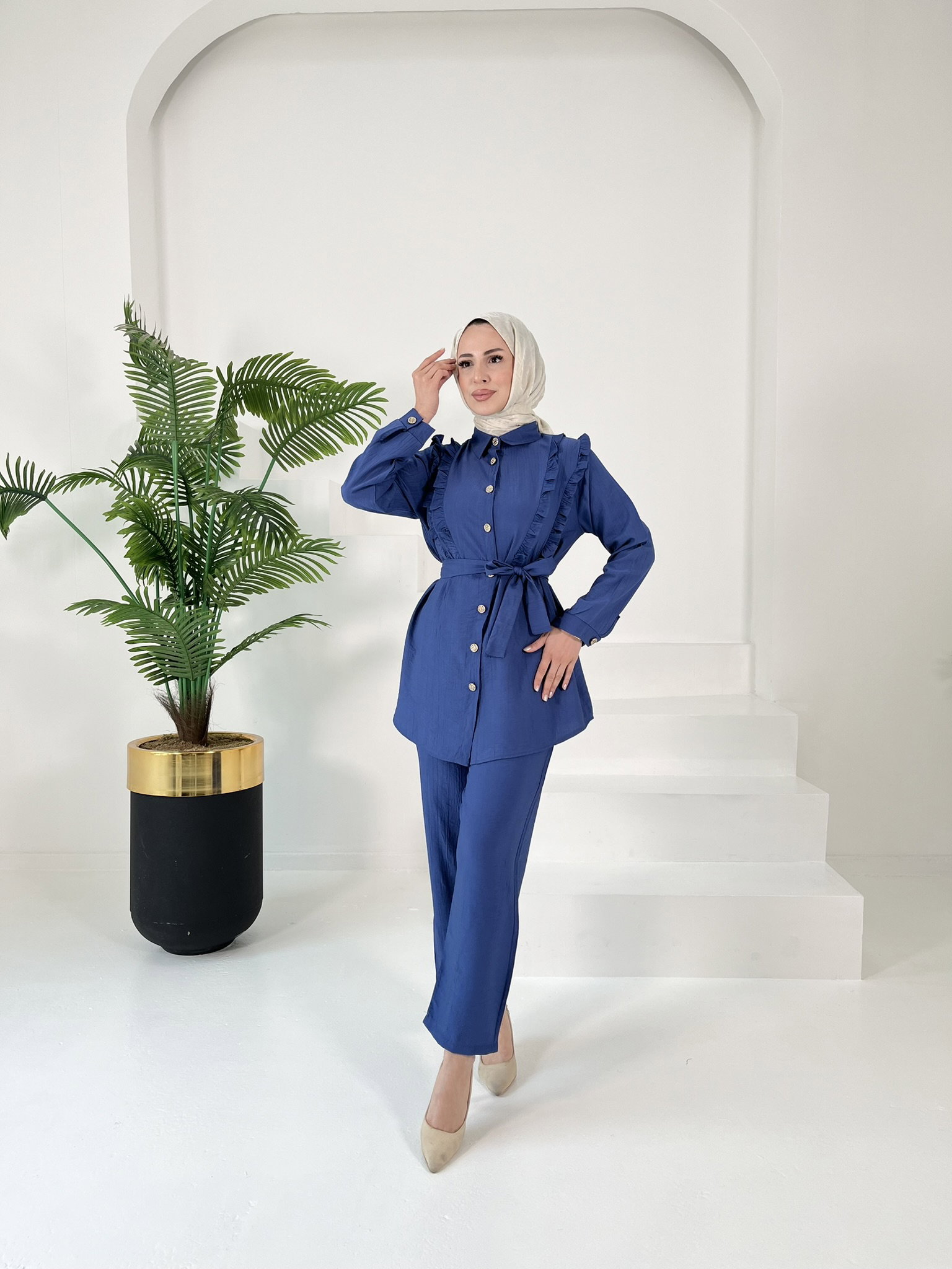 Fırfır Detaylı İkili Takım - 27003 - 3