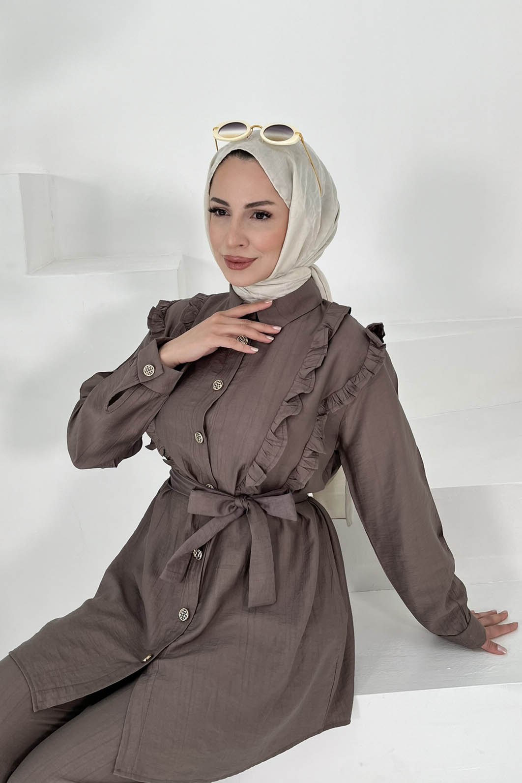 Fırfır Detaylı İkili Takım - 27003 - 1