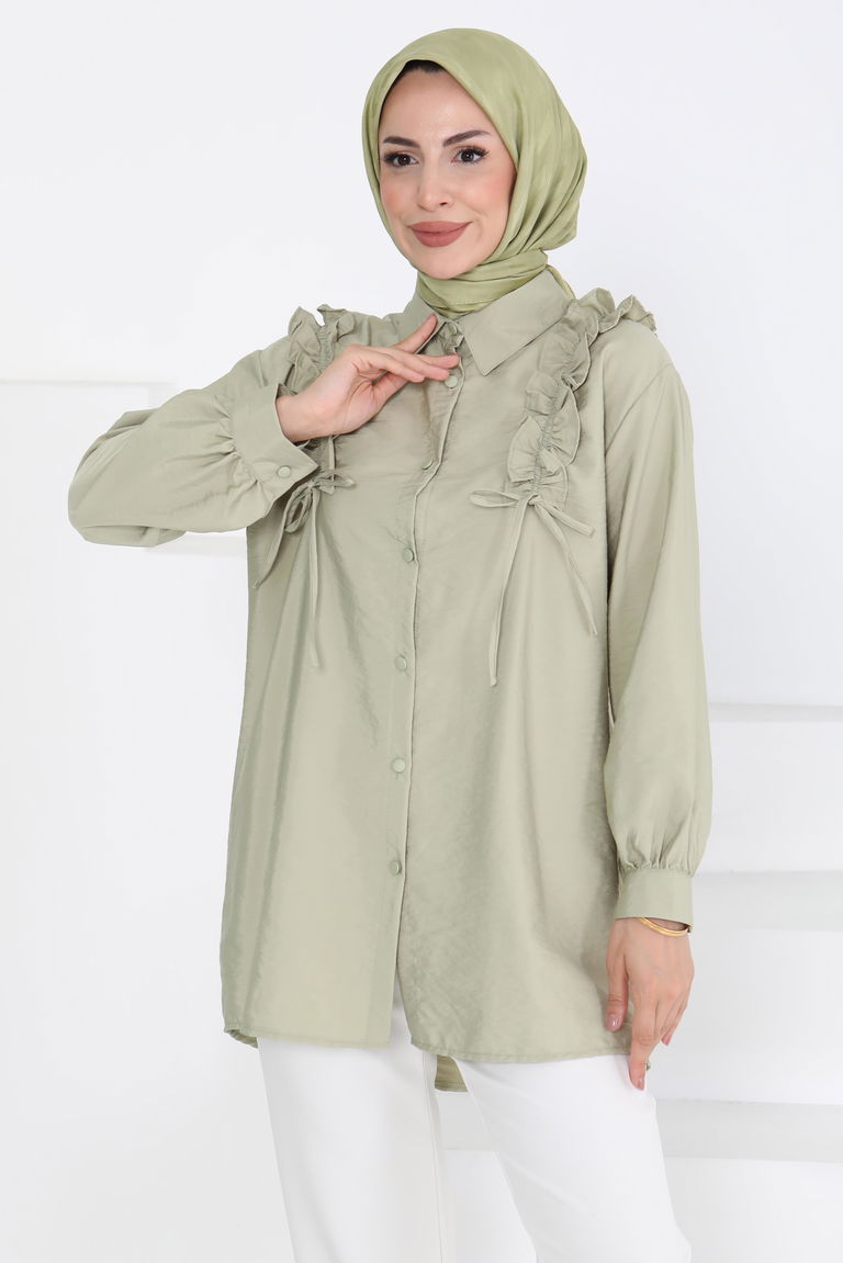 Fırfır Detaylı Tunik - 27274 - TOFİSA