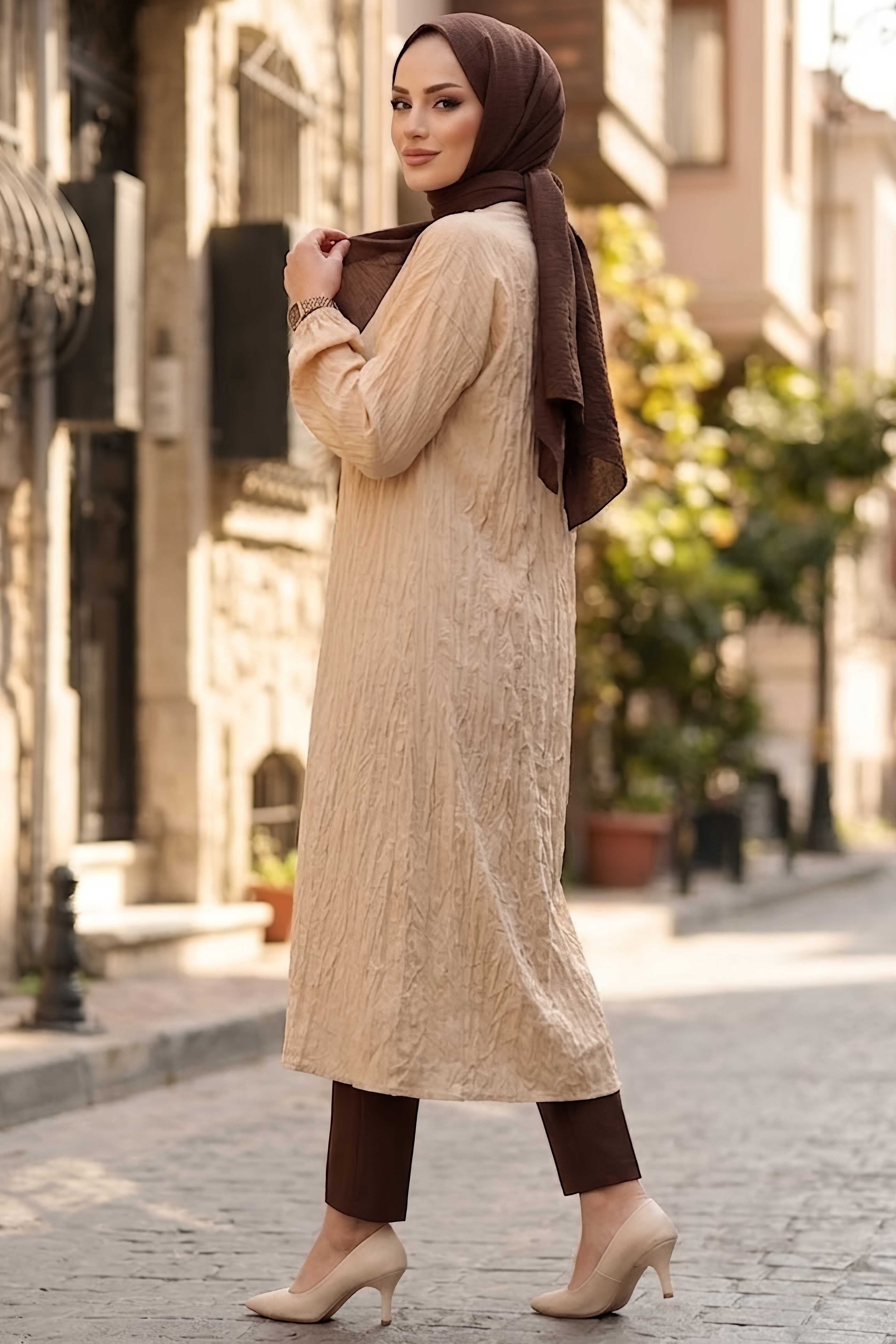 Fitil Detaylı Kap Bej - 28823-BEJ - 4