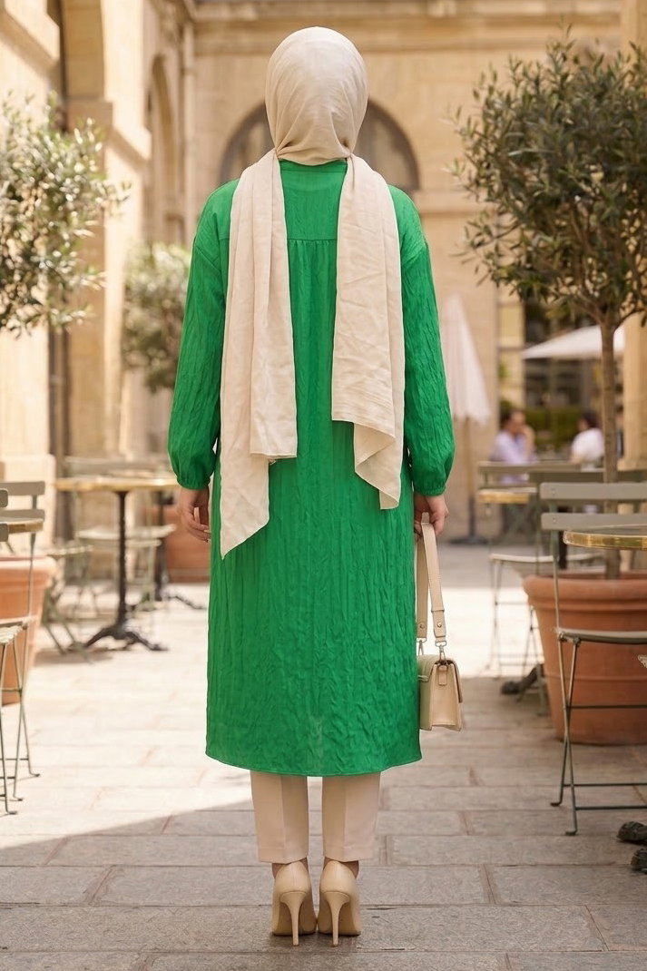 Fitil Detaylı Kap Yesil - 28823-YESIL - 4