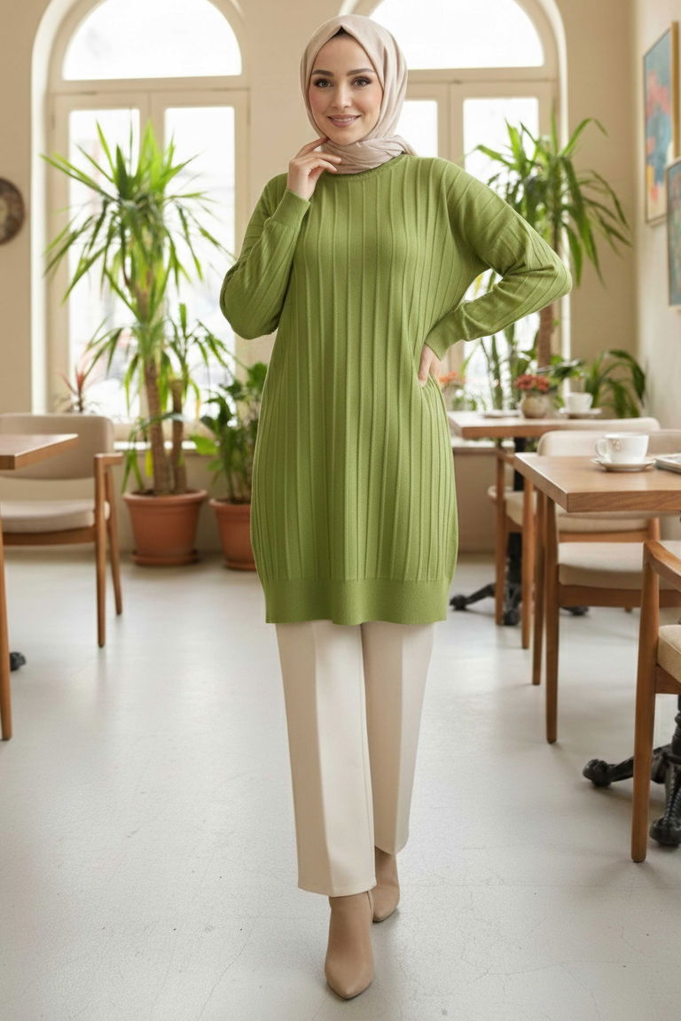 Fitili Tiiko Tunik - 28080-FISTIK-YESILI - TOFİSA