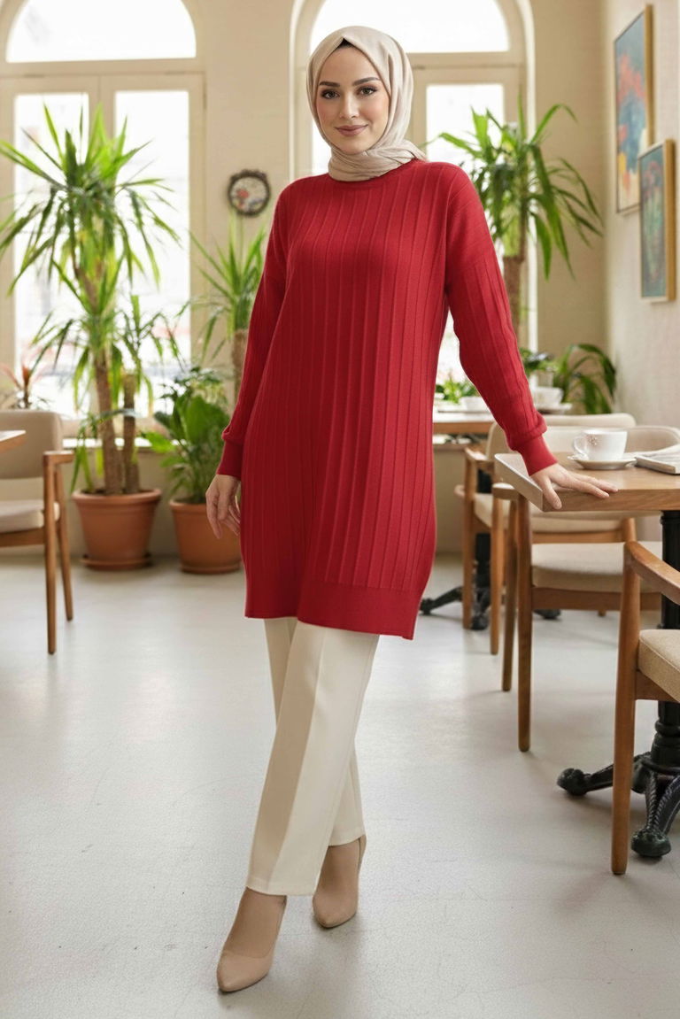 Fitili Tiiko Tunik - 28080-KIRMIZI - TOFİSA