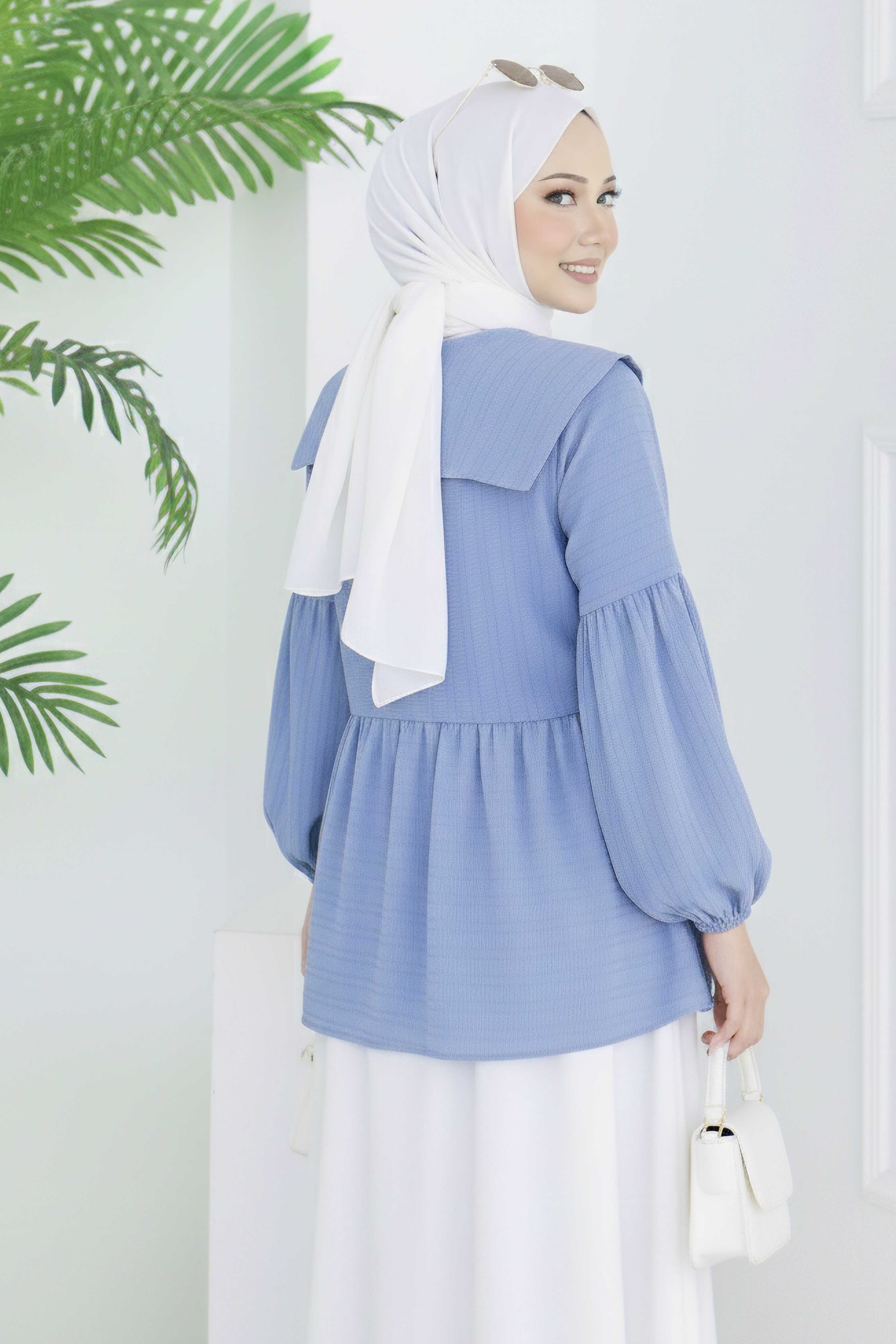 Fitilli Bağcıklı Ceket - 28207-BEBE-MAVI - 4