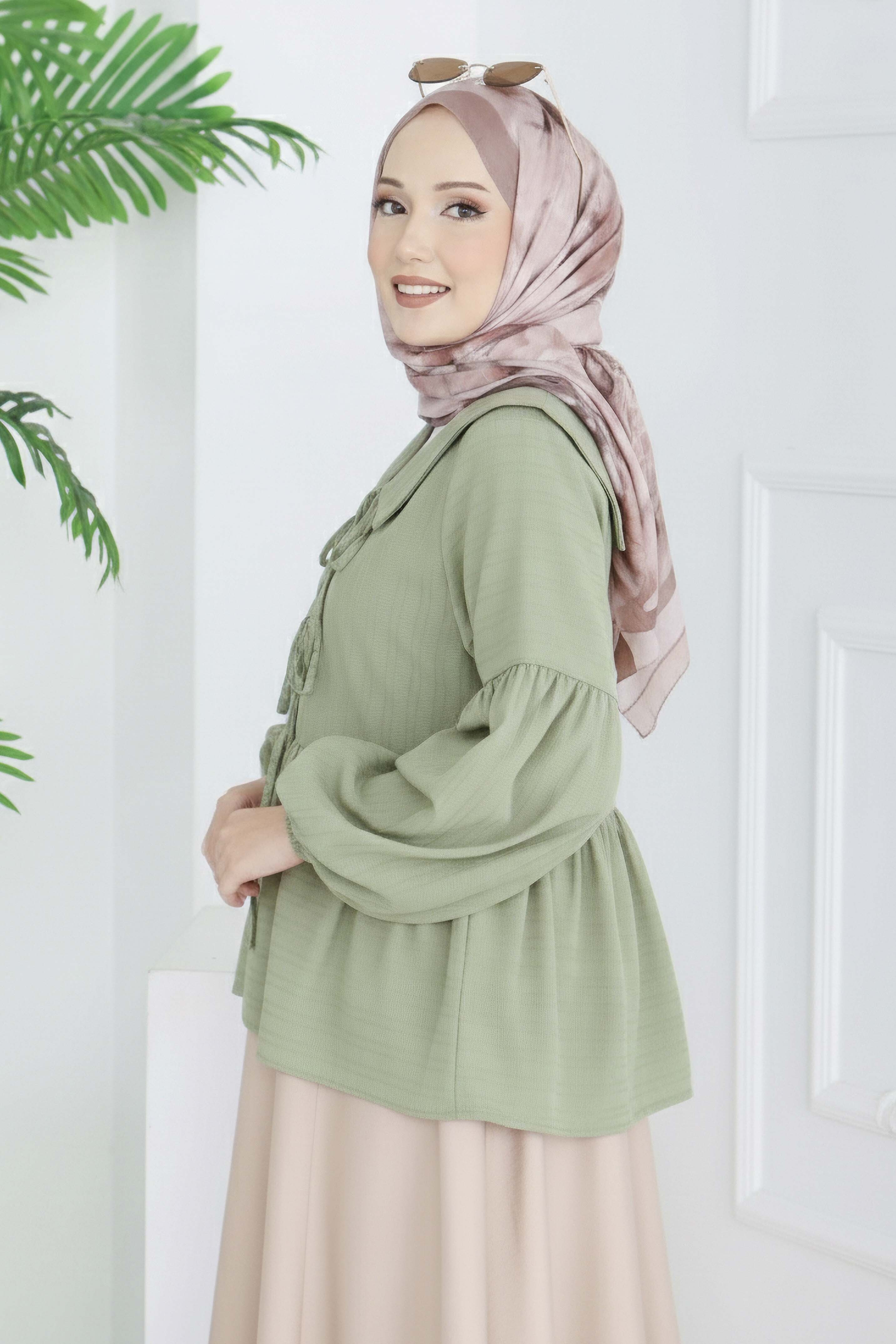 Fitilli Bağcıklı Ceket - 28207-CAGLA - 2