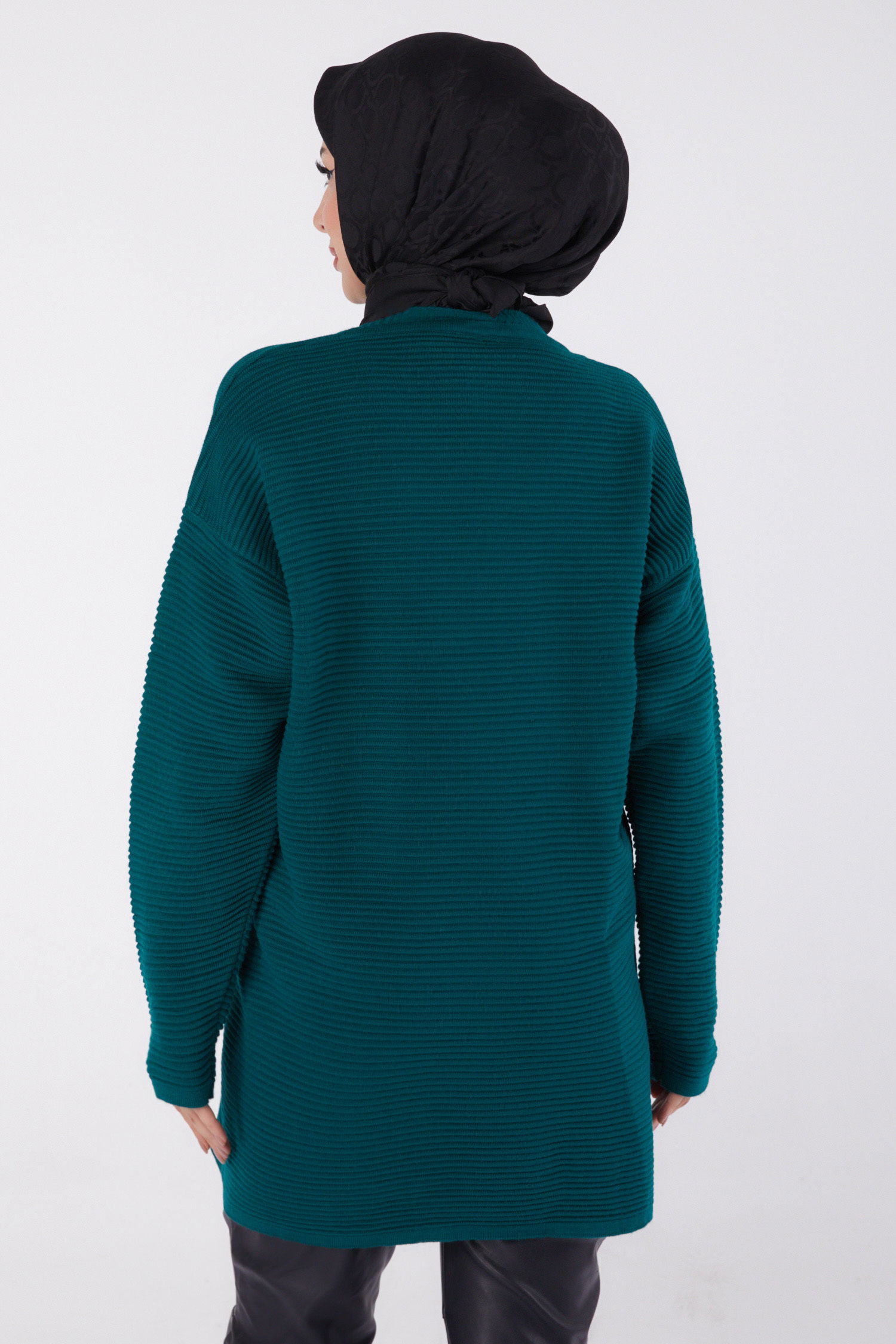 Fitilli Düğmeli Triko Kazak - 27636 - 5
