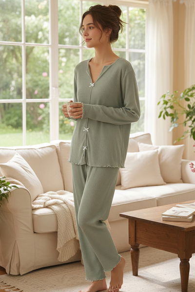 Fitilli Pijama Takımı - 28069-MINT 