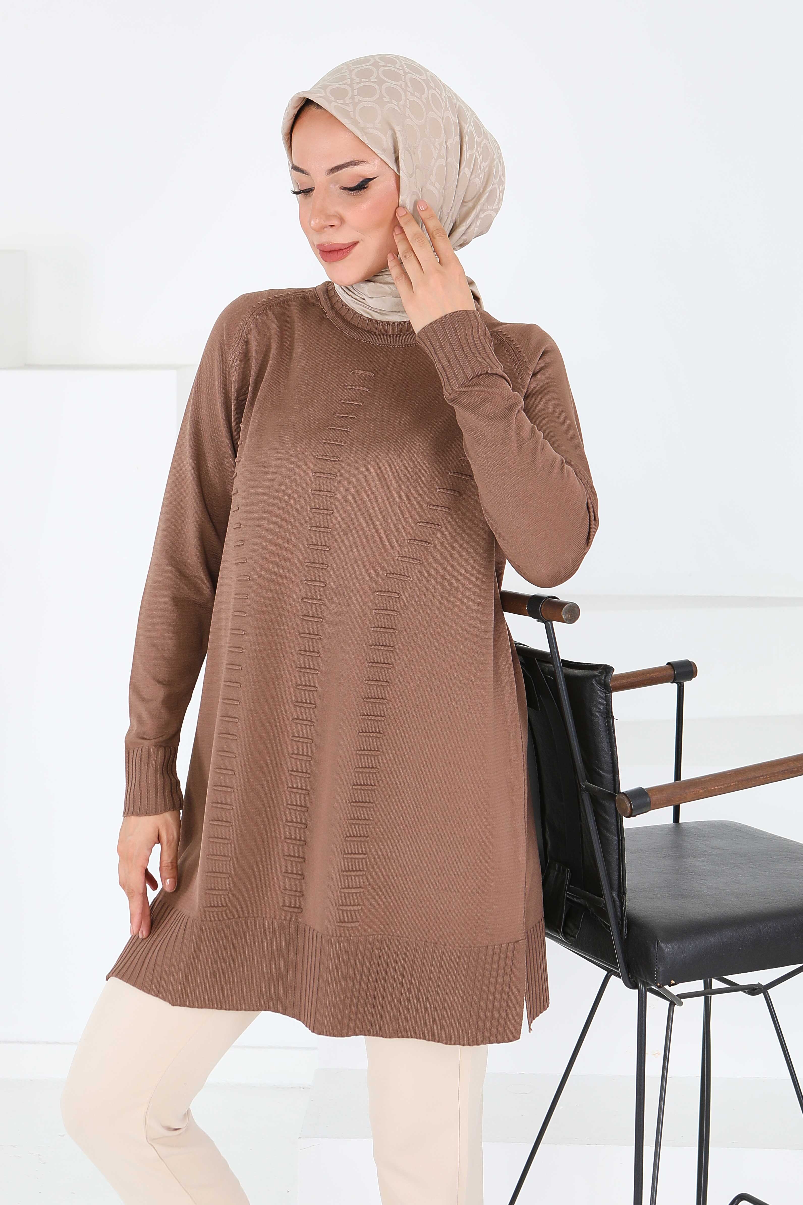 Fitilli Triko Tunik - 27795-VIZON - 1