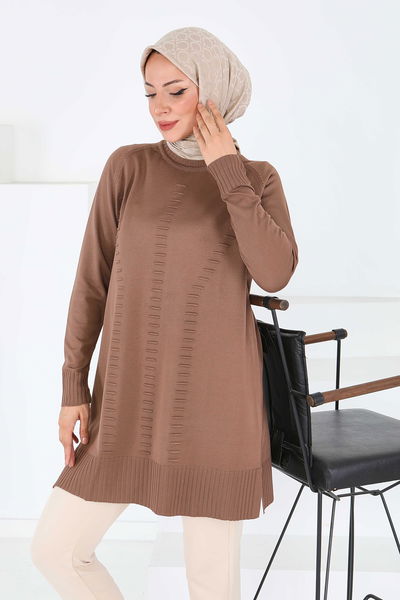 Fitilli Triko Tunik - 27795-VIZON 