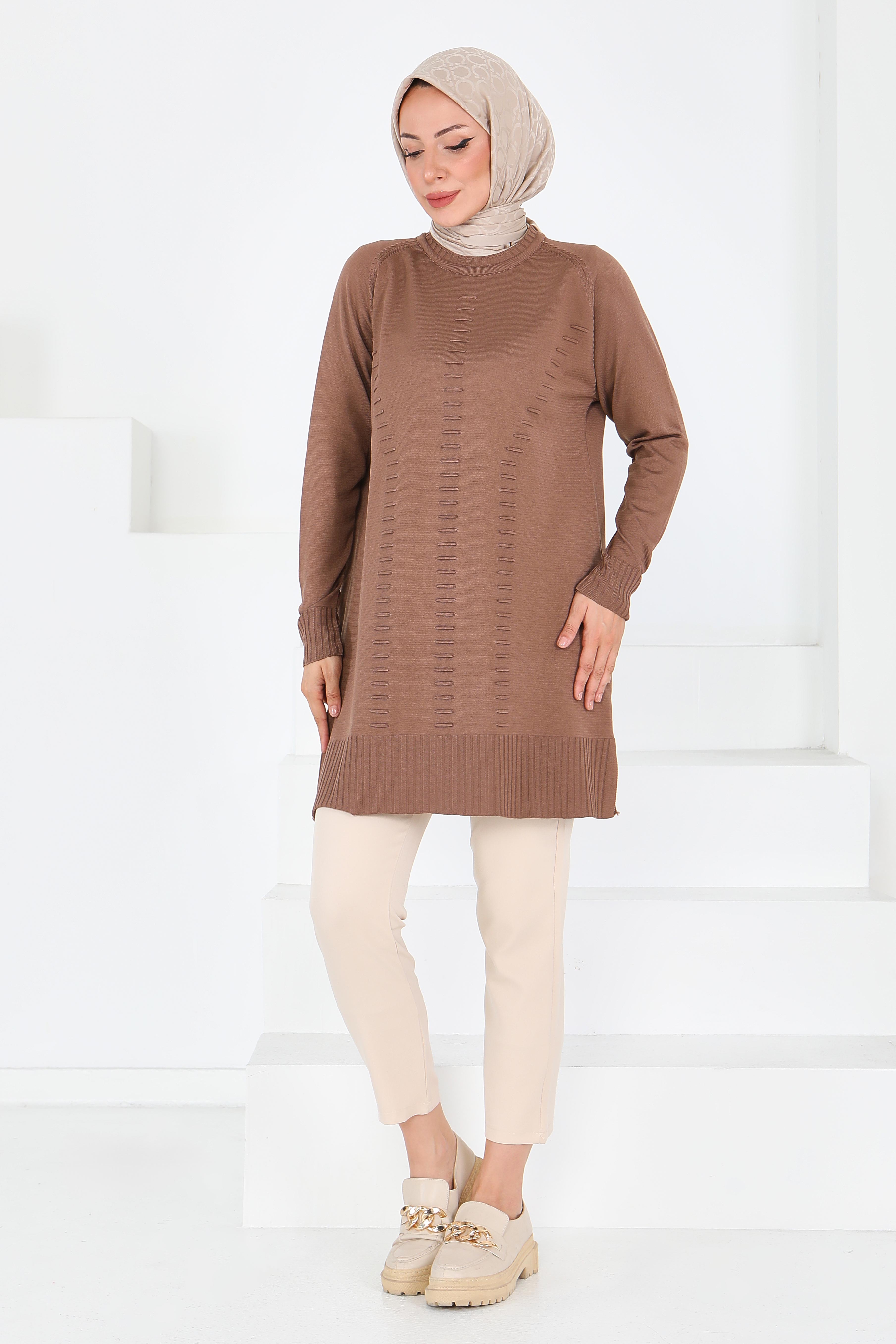 Fitilli Triko Tunik - 27795-VIZON - 2