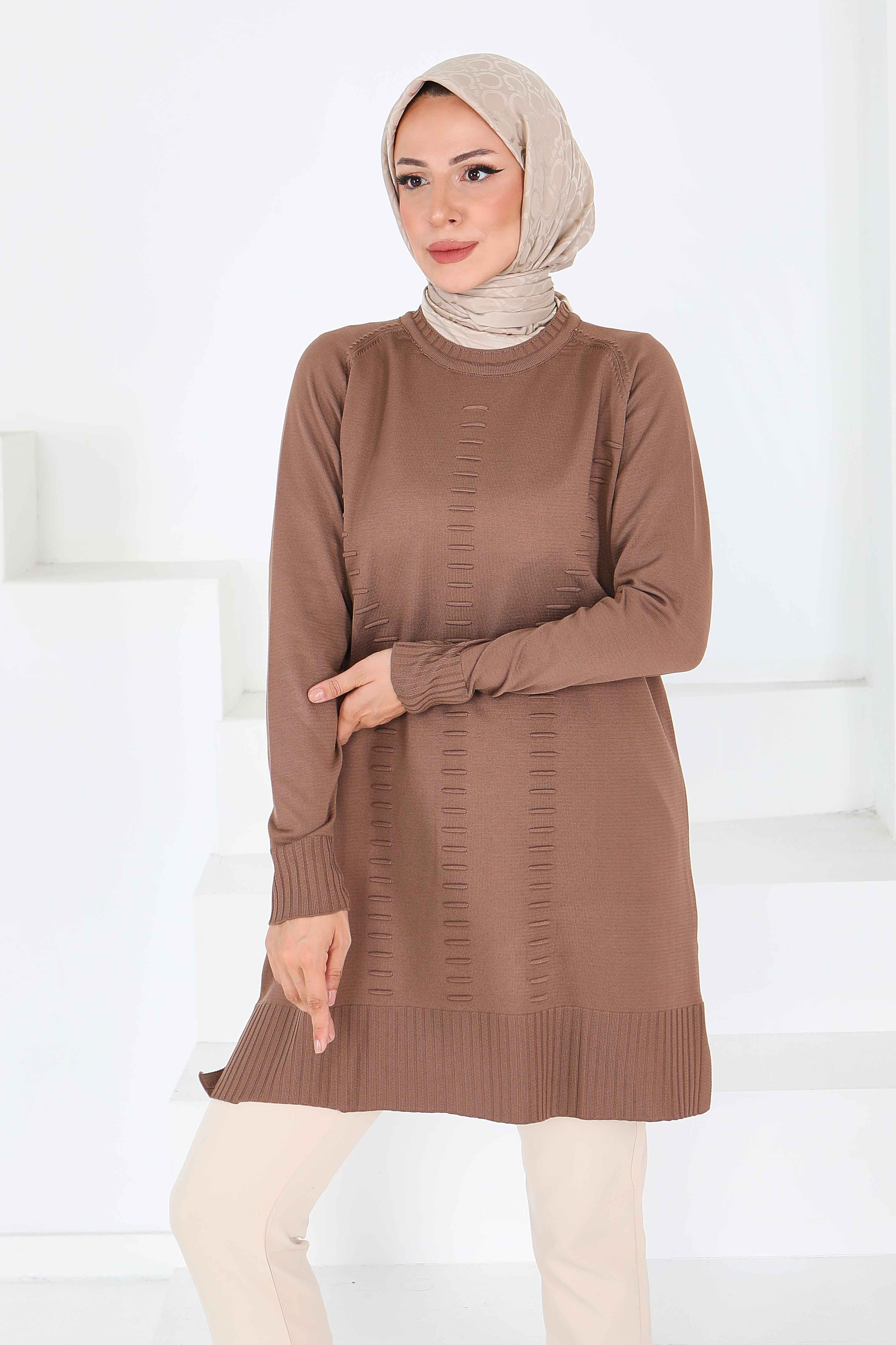 Fitilli Triko Tunik - 27795-VIZON - 3