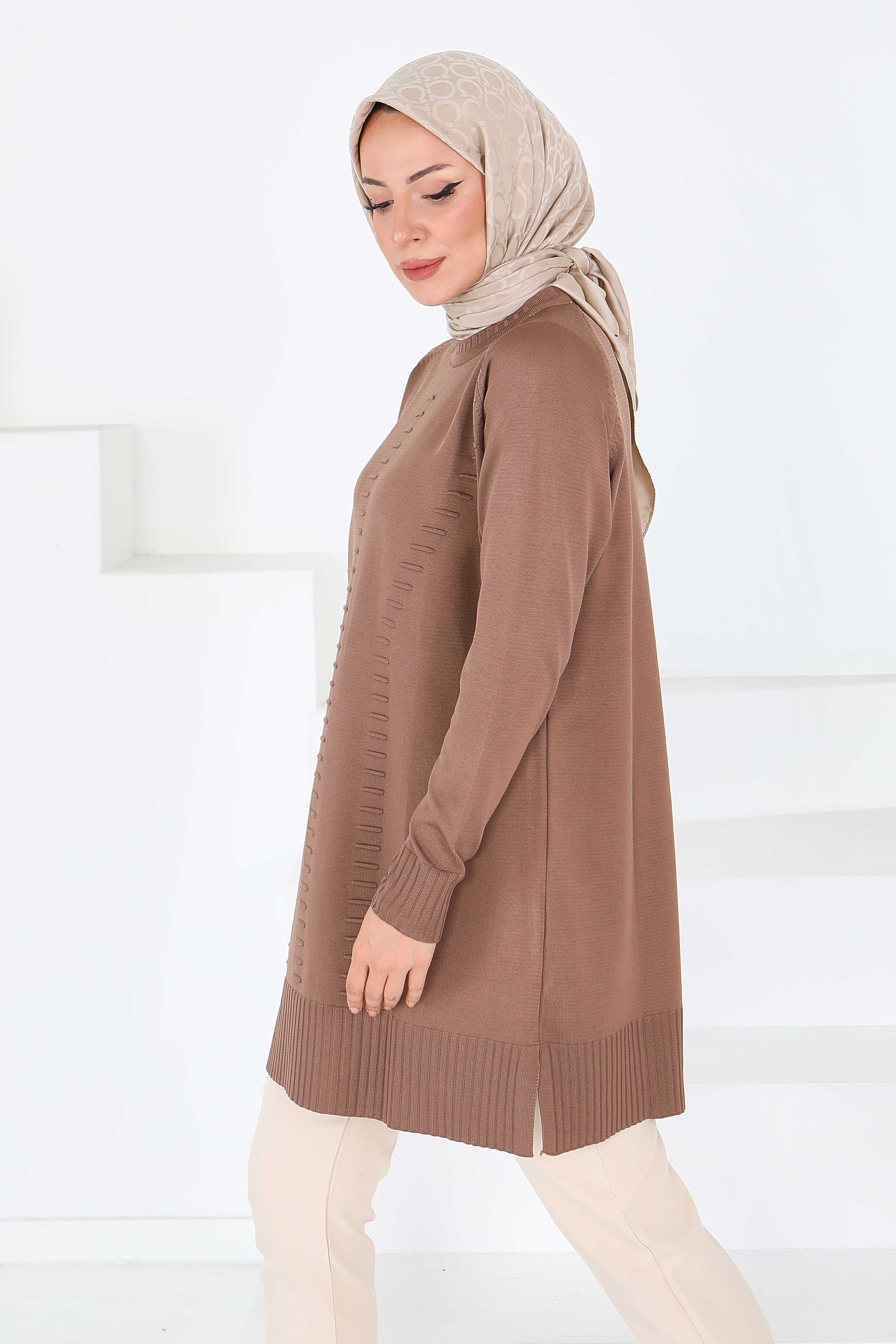 Fitilli Triko Tunik - 27795-VIZON - 4