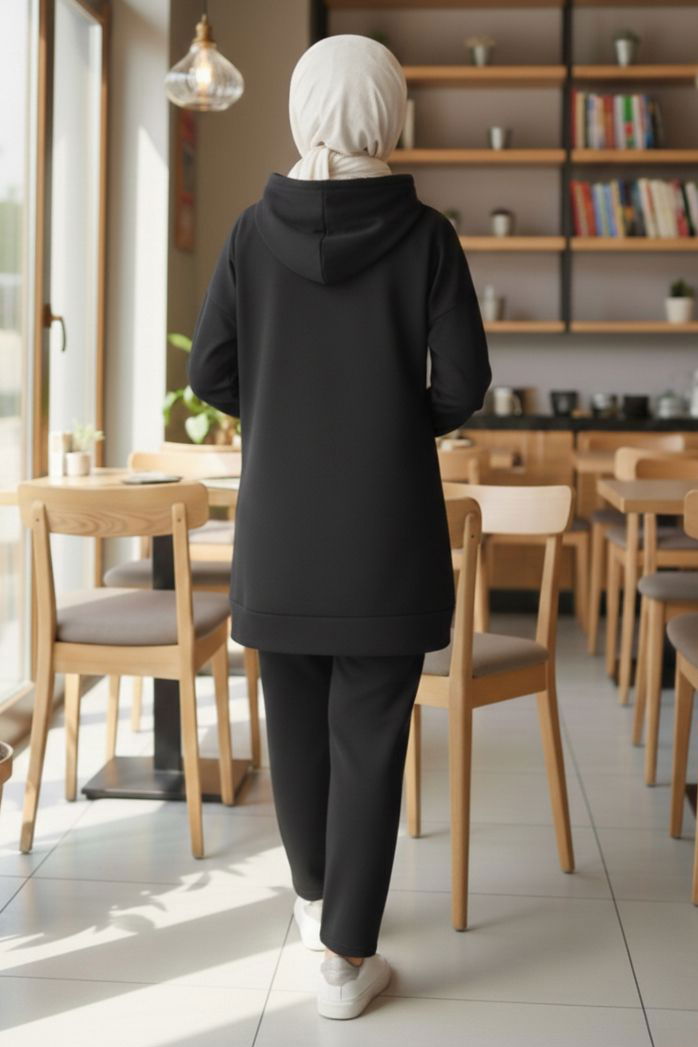 Fiyonk Detaylı İki İplik İkiili Takım - 2066-SIYAH - 3