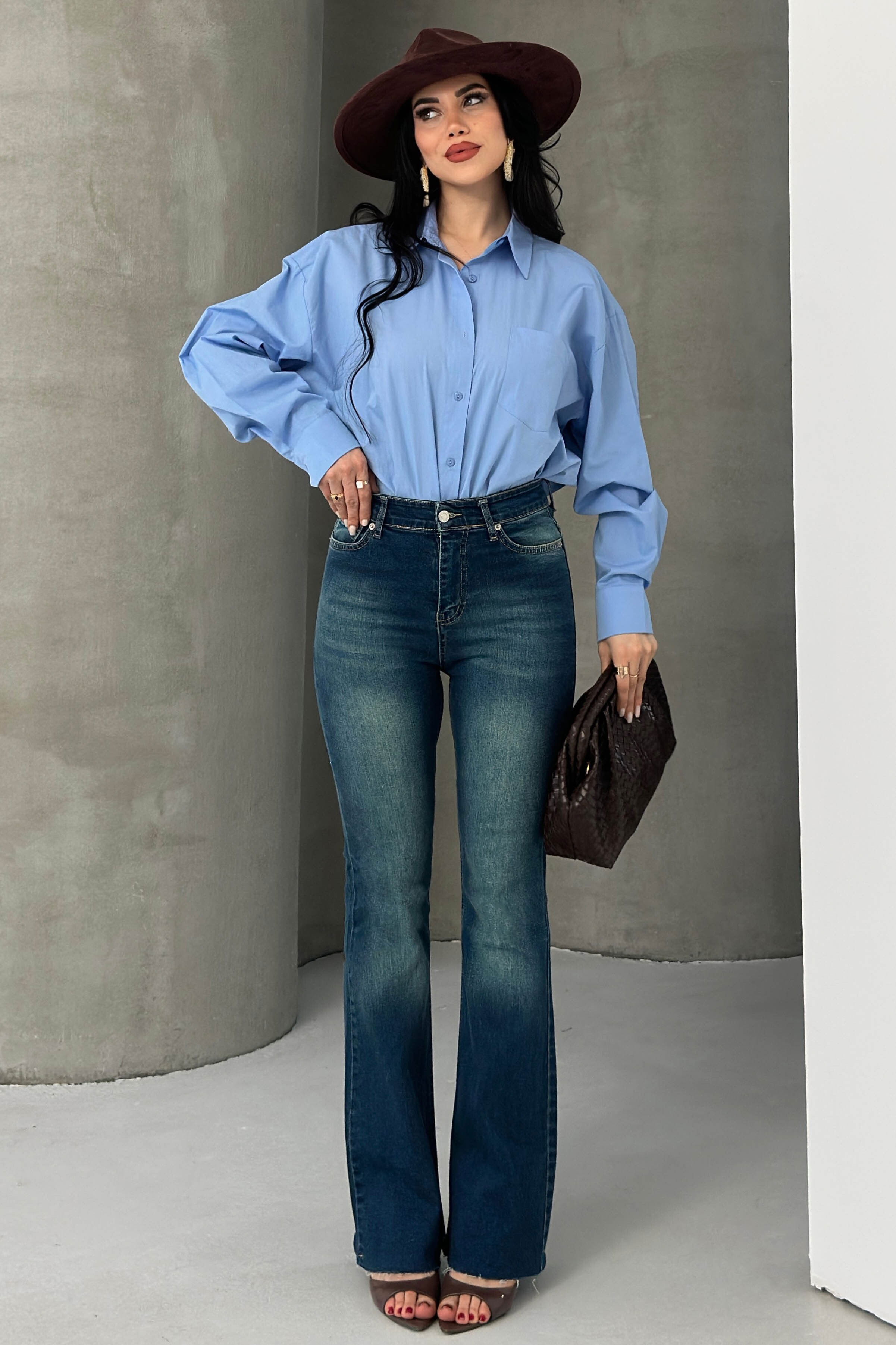 Flaer Ispanyol Pantolon - 28283-YESIL-TINT-YIKAMA - 1