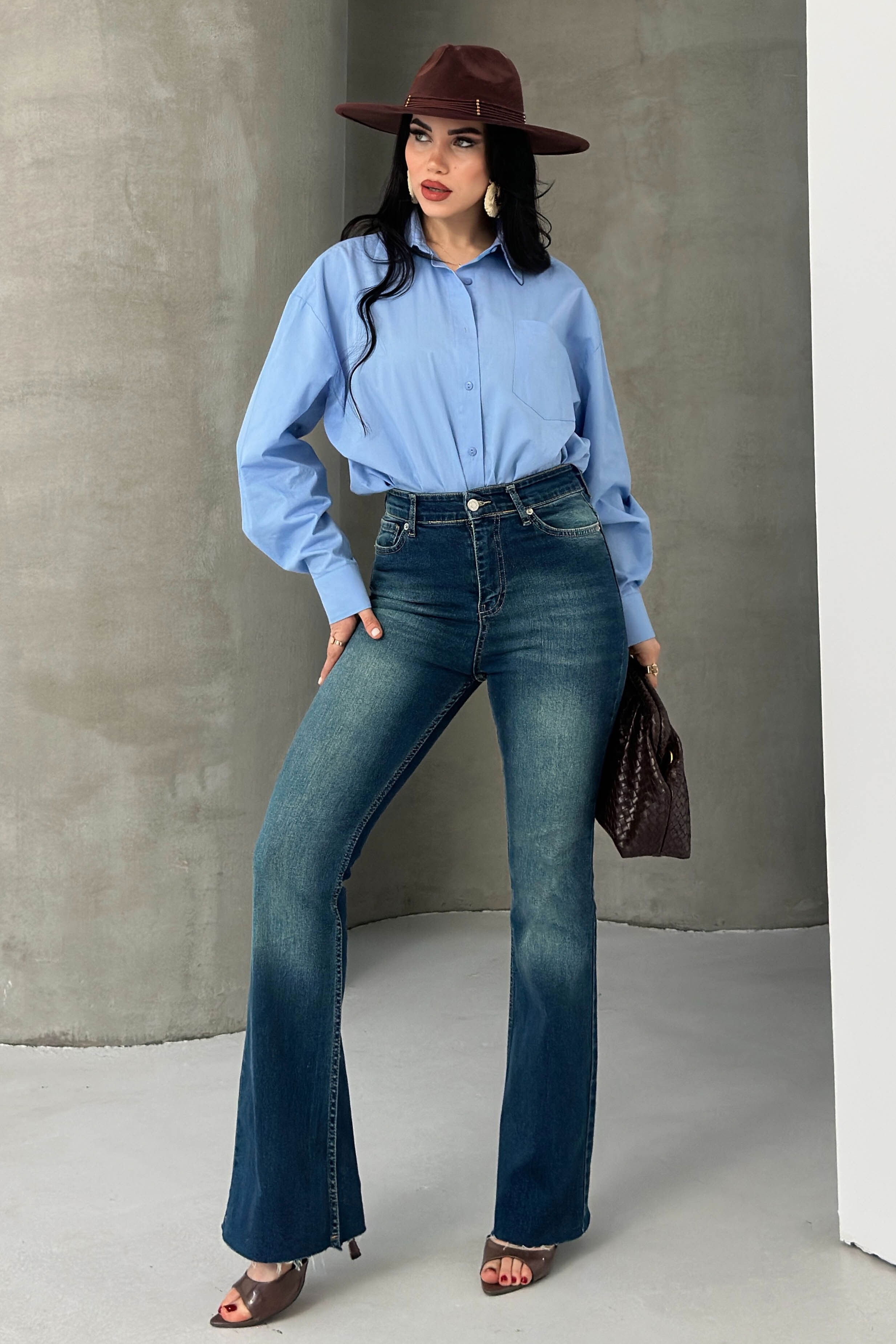 Flaer Ispanyol Pantolon - 28283-YESIL-TINT-YIKAMA - 3