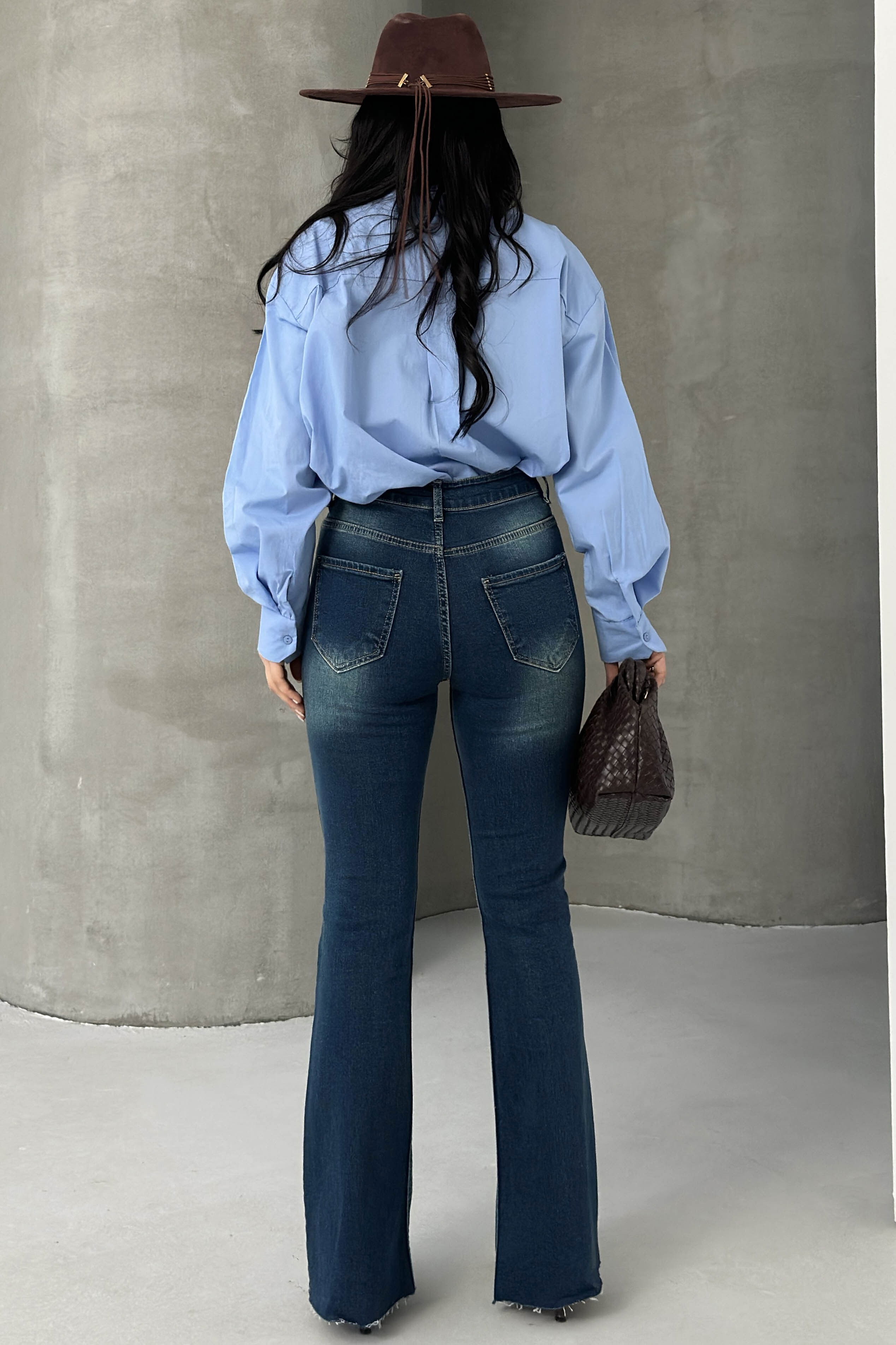 Flaer Ispanyol Pantolon - 28283-YESIL-TINT-YIKAMA - 6