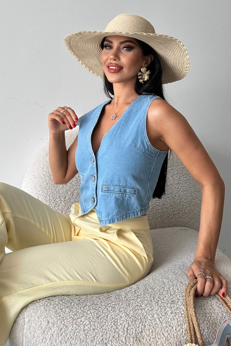 Flotalı Kot Yelek - 27300 - TOFİSA