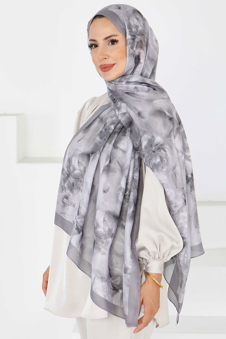 Flower Serisi Lotus Desenli Şal - 27596 - TOFİSA
