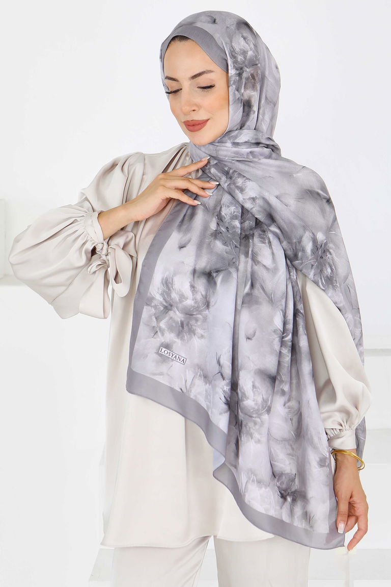 Flower Serisi Lotus Desenli Şal - 27596 - TOFİSA