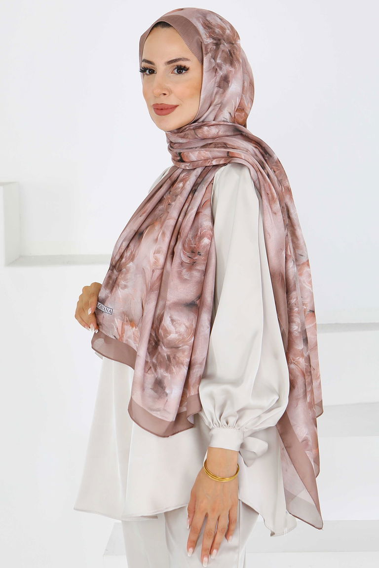 Flower Serisi Lotus Desenli Şal - 27596 - TOFİSA