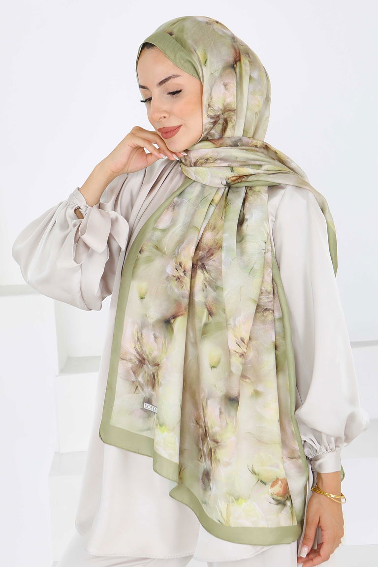 Flower Serisi Lotus Desenli Şal - 27596