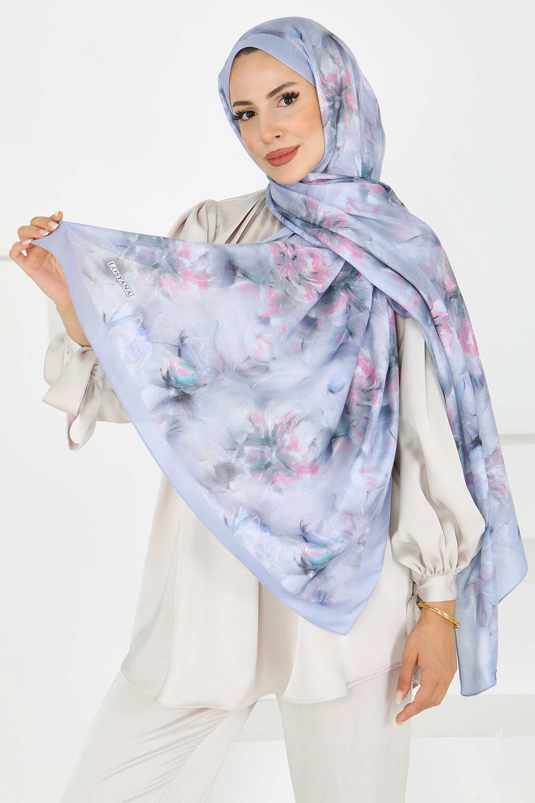 Flower Serisi Lotus Desenli Şal - 27596 - TOFİSA